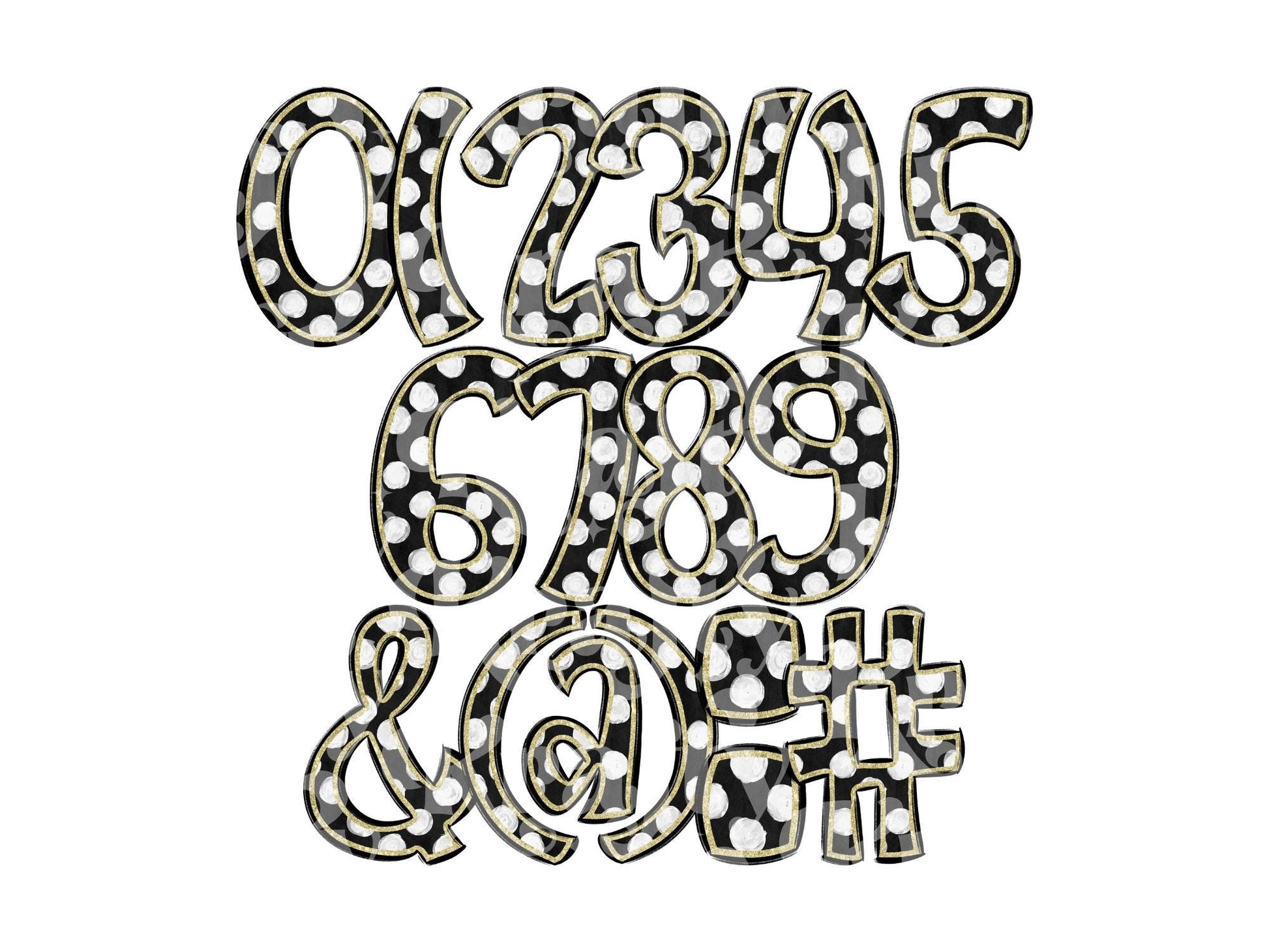 Polka Dot Alpha Set PNG Bundle, Digital Alphabet Letters, Sublimation Alphabet, Commercial Use
