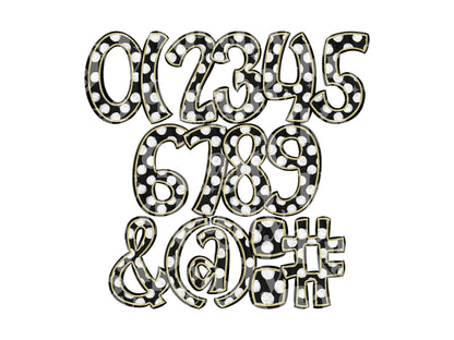 Polka Dot Alpha Set PNG Bundle, Digital Alphabet Letters, Sublimation Alphabet, Commercial Use