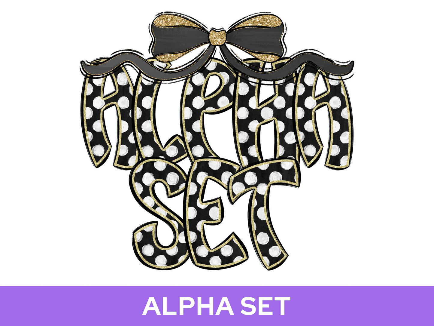 Polka Dot Alpha Set PNG Bundle, Digital Alphabet Letters, Sublimation Alphabet, Commercial Use