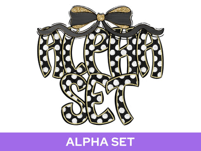 Polka Dot Alpha Set PNG Bundle, Digital Alphabet Letters, Sublimation Alphabet, Commercial Use