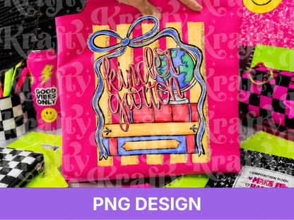 Preppy Striped Back to School PNG, Coquette Teacher Shirt Design, First Day of School, Kindergarten
