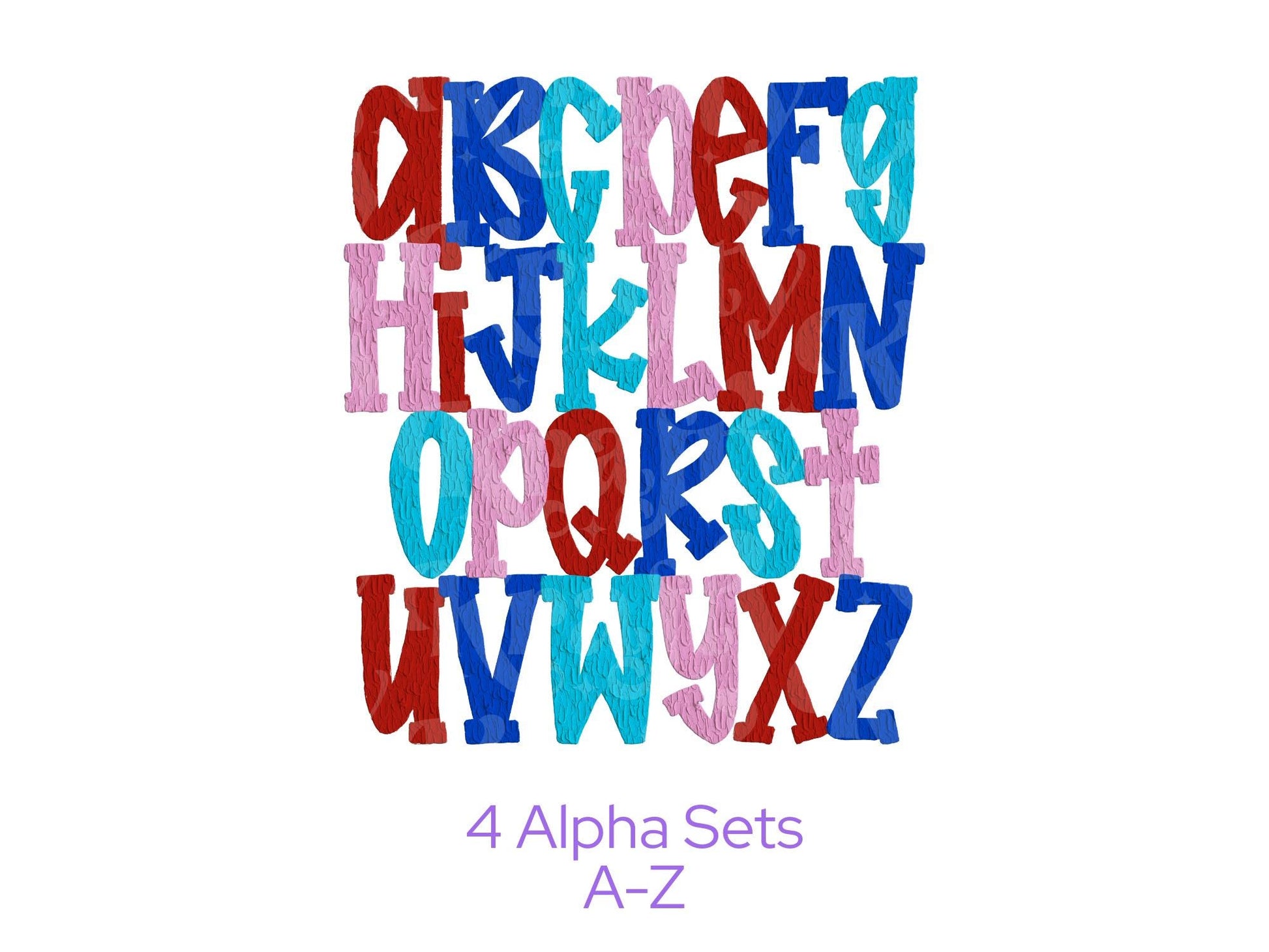 Patriotic Paint Alpha Set PNG, USA Alphabet Clipart, 4th of July Letters, Red White Blue Digital Alpha, Painted Clipart