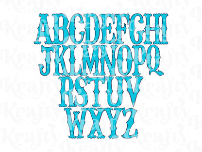 Western Layered Alpha Set, Hand Drawn Alphabet Letters: Stamps and Frames Included, Fillable Alpha