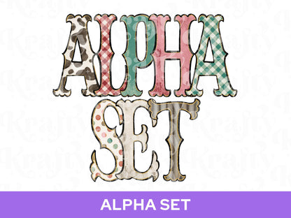 Western Cowhide Alpha Set PNG Bundle, Cow Print Alphabet Letters, Glitter Outline, Rodeo Letter Clipart, Cowgirl Alpha Doodle