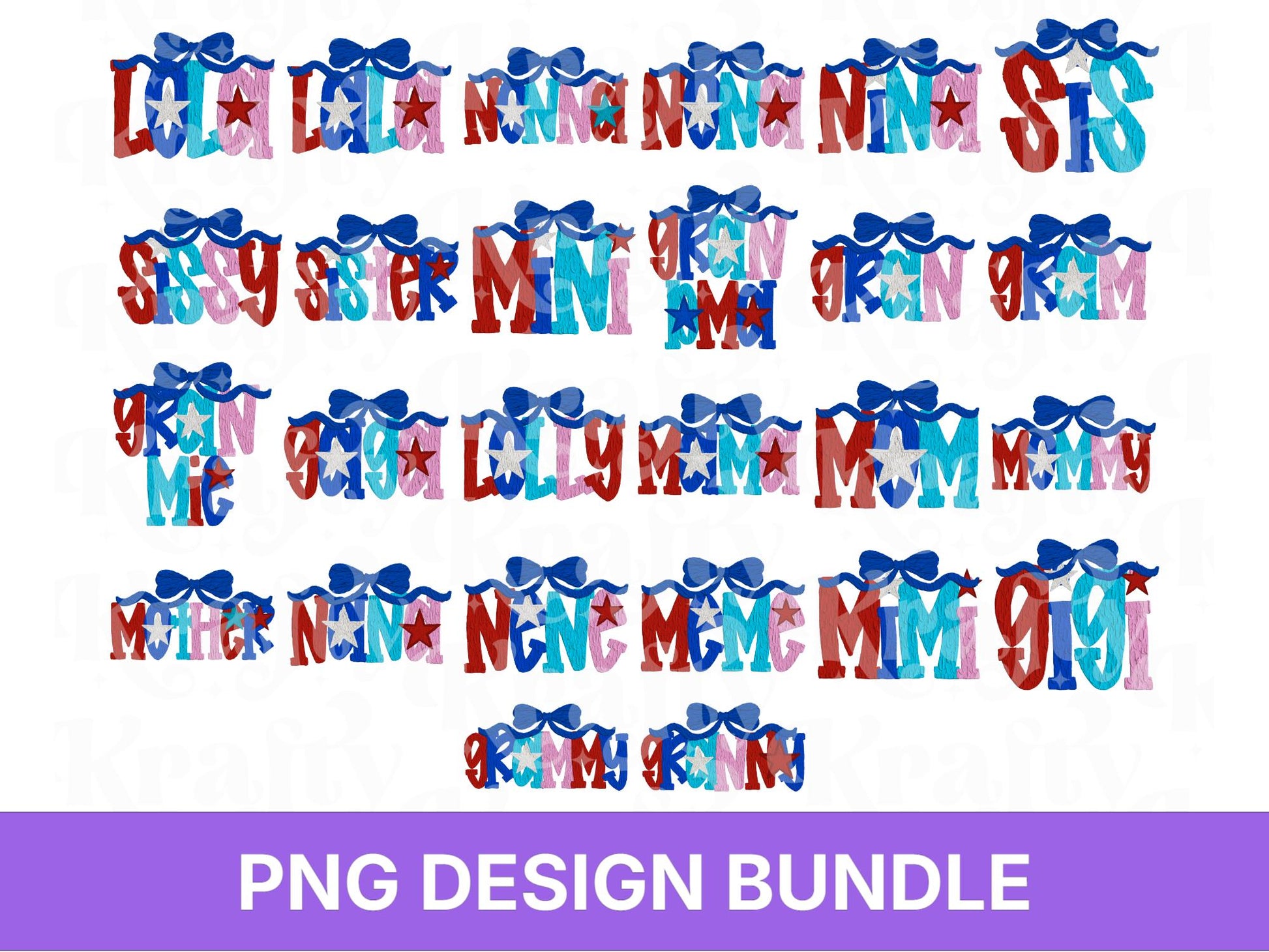 Impasto Paint Name PNG Design: Patriotic 4th of July (Digital File)