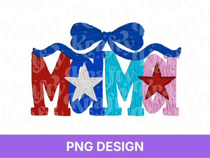 Mama Impasto Oil Paint Name PNG Design: Patriotic 4th of July (Digital File)