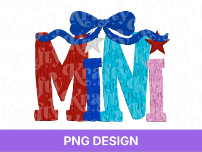 Mini Impasto Oil Paint Name PNG Design: Patriotic 4th of July (Digital File)