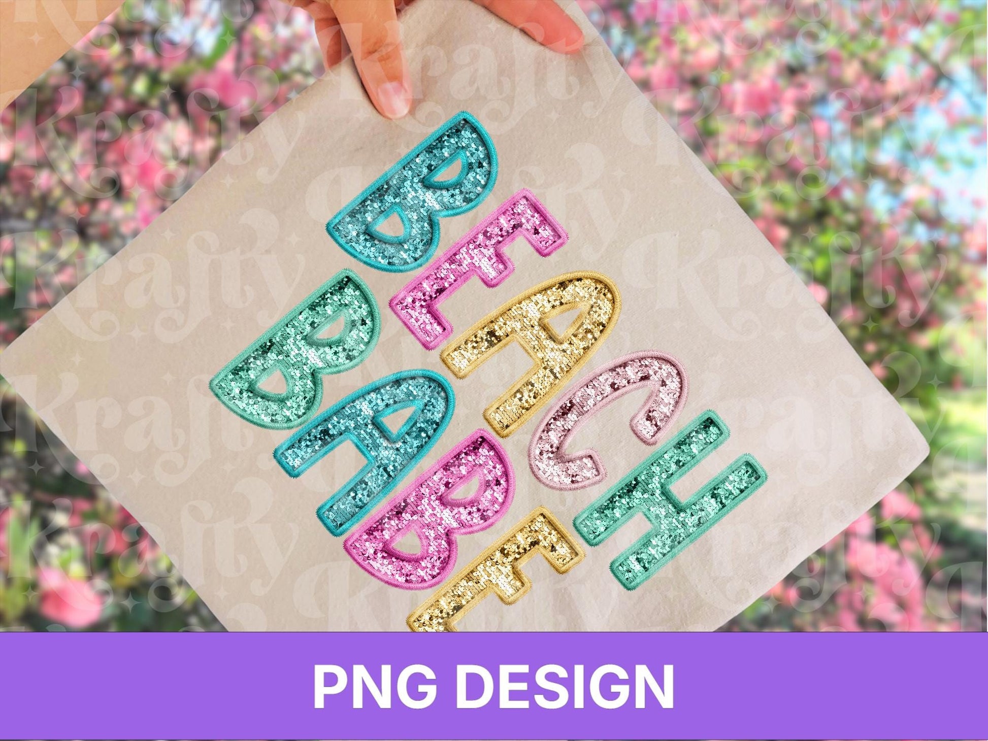 Beach Png Bundle: Faux Embroidery, Sequin Clipart (Digital Download)