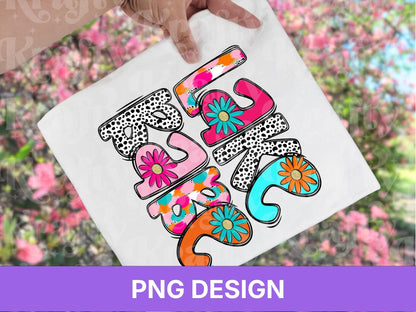 Preppy Lake Babe PNG Design: Floral Retro Sublimation (Digital File)