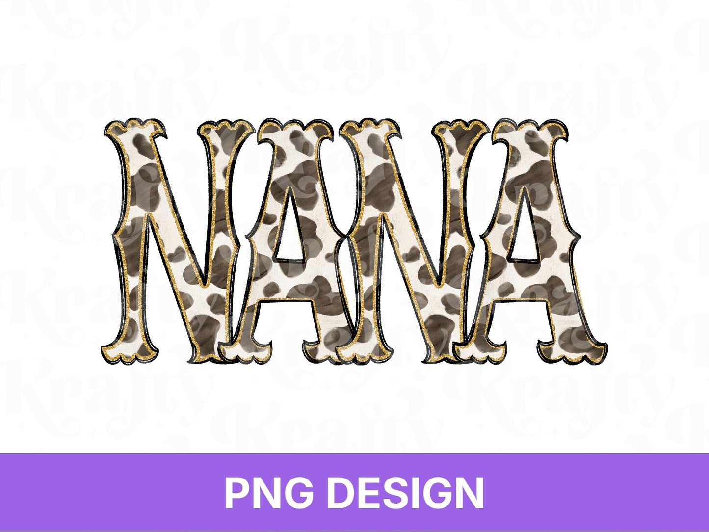 Western Nana PNG, Cowgirl Grandma Design, Cute Rodeo Sublimation Graphic, Shirt Design, Cow Print, Hand Drawn