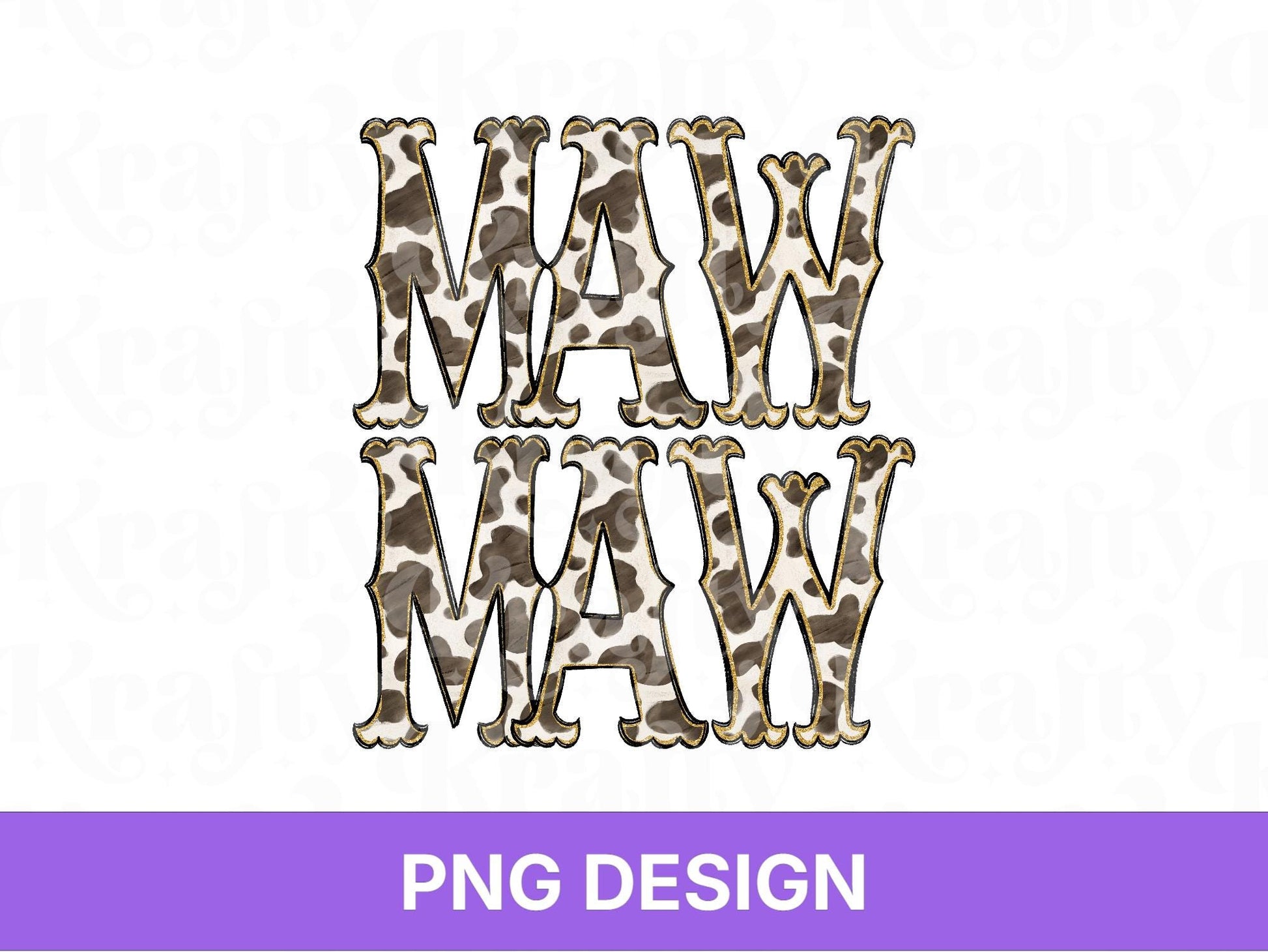 Western Mawmaw PNG, Cowgirl Grandma Design, Cute Rodeo Sublimation Graphic, Shirt Design, Cow Print, Hand Drawn