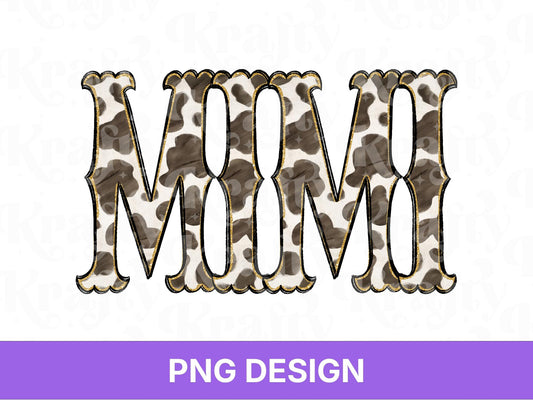 Western Mimi PNG, Cowgirl Grandma Design, Cute Rodeo Sublimation Graphic, Shirt Design, Cow Print, Hand Drawn