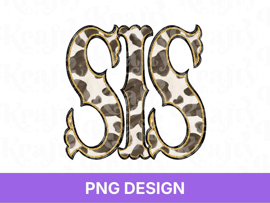 Western Sis PNG, Cowgirl Sister Design, Cute Rodeo Sublimation Graphic, Shirt Design, Cow Print, Hand Drawn