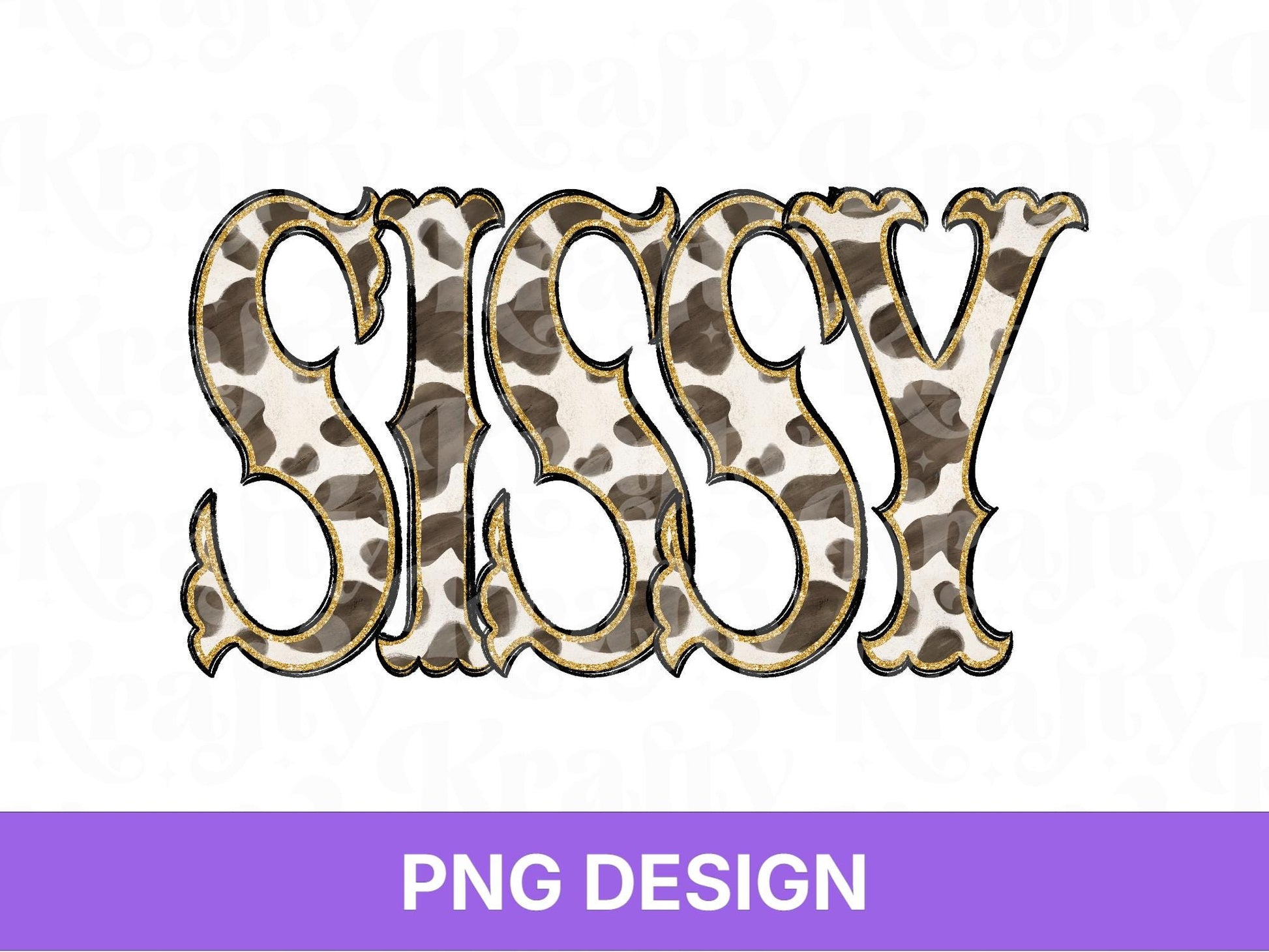 Western Sissy PNG, Cowgirl Sister Design, Cute Rodeo Sublimation Graphic, Shirt Design, Cow Print, Hand Drawn