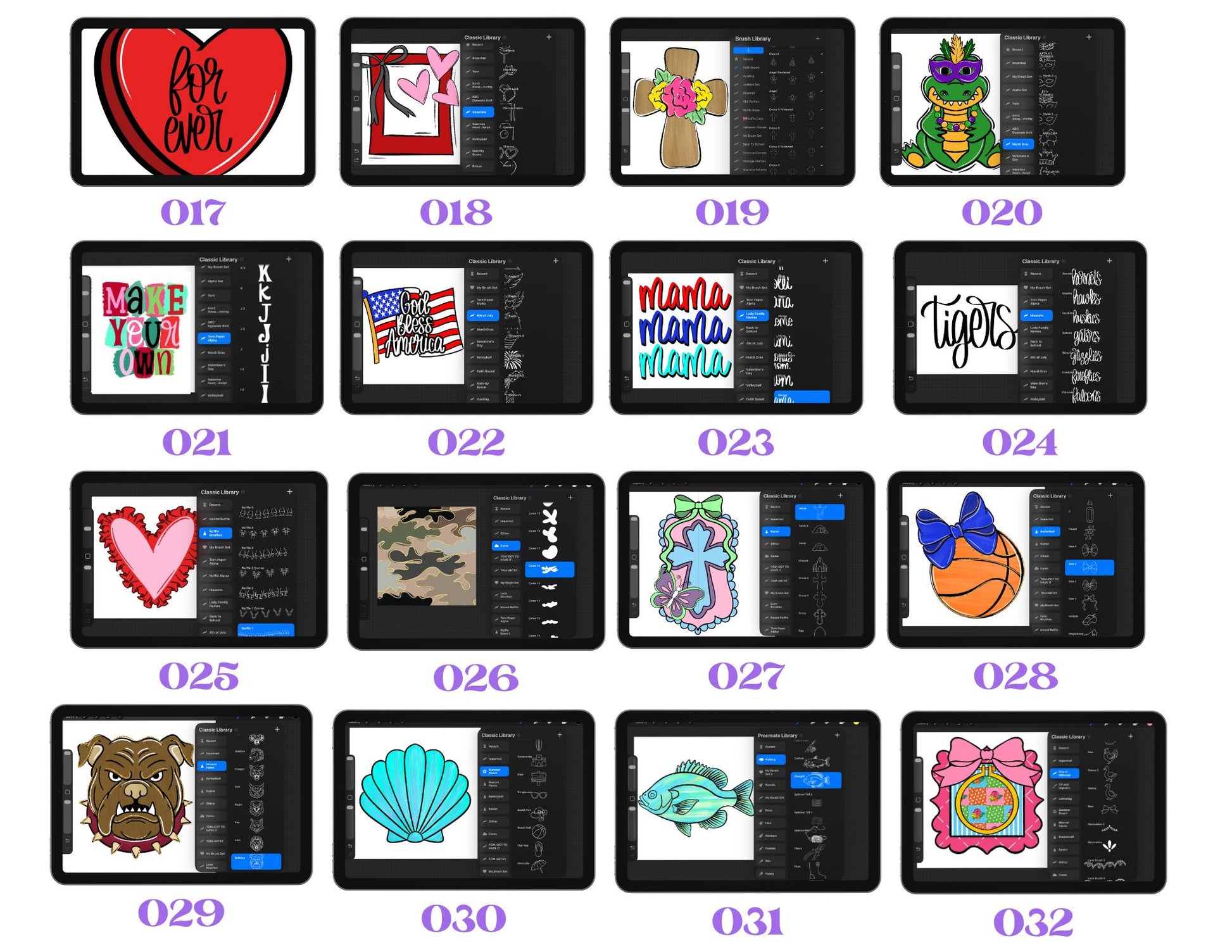 2026 Procreate Stamp Drive, Bundle, Commercial Use