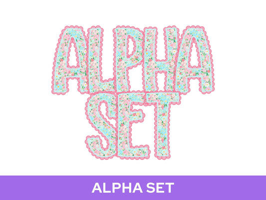 Floral Lace Alpha PNG Set, Alphabet Clipart, Hand Drawn Doodle Letters