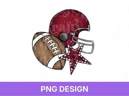 Maroon Football Helmet PNG: Game Day Shirt Design, PNG for Men