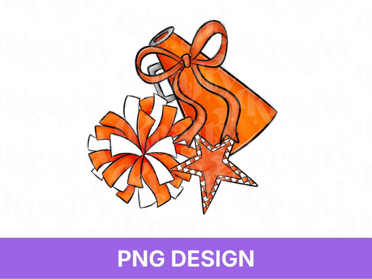 Preppy Cheer PNG: Game Day, Shirt Design, Coquette Bow, Megaphone, Pom Pom
