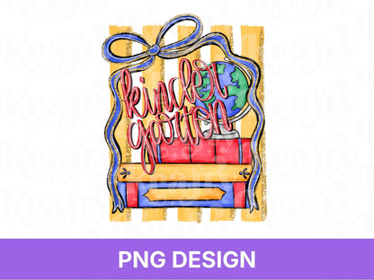 Preppy Striped Back to School PNG, Coquette Teacher Shirt Design, First Day of School, Kindergarten