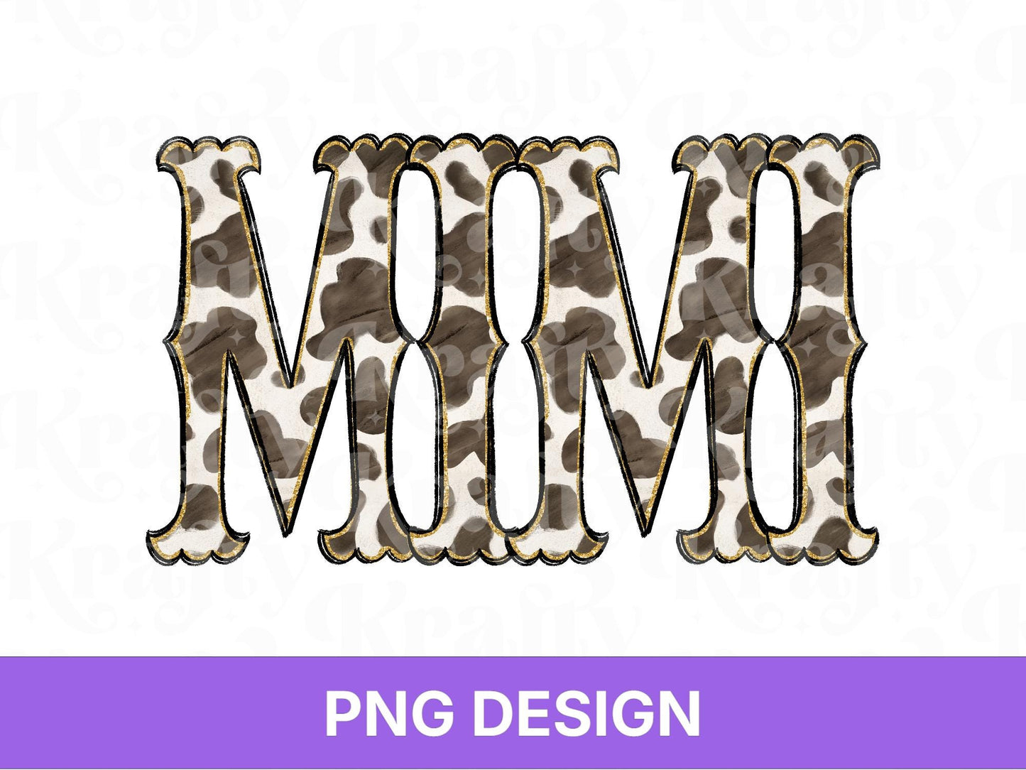 Western Mimi PNG, Cowgirl Grandma Design, Cute Rodeo Sublimation Graphic, Shirt Design, Cow Print, Hand Drawn
