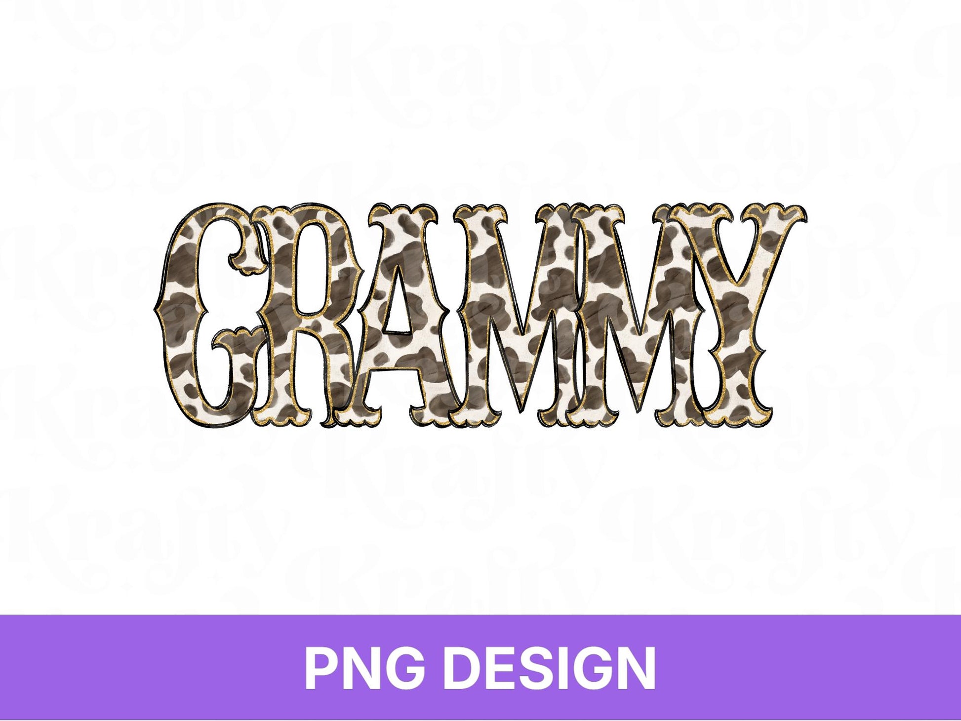 Western Grammy PNG, Cowgirl Grandma Design, Cute Rodeo Sublimation Graphic, Shirt Design, Cow Print, Hand Drawn