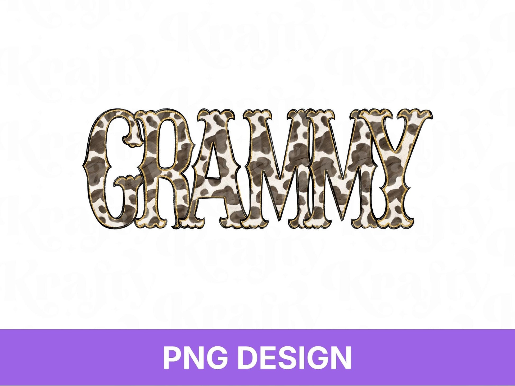 Western Grammy PNG, Cowgirl Grandma Design, Cute Rodeo Sublimation Graphic, Shirt Design, Cow Print, Hand Drawn