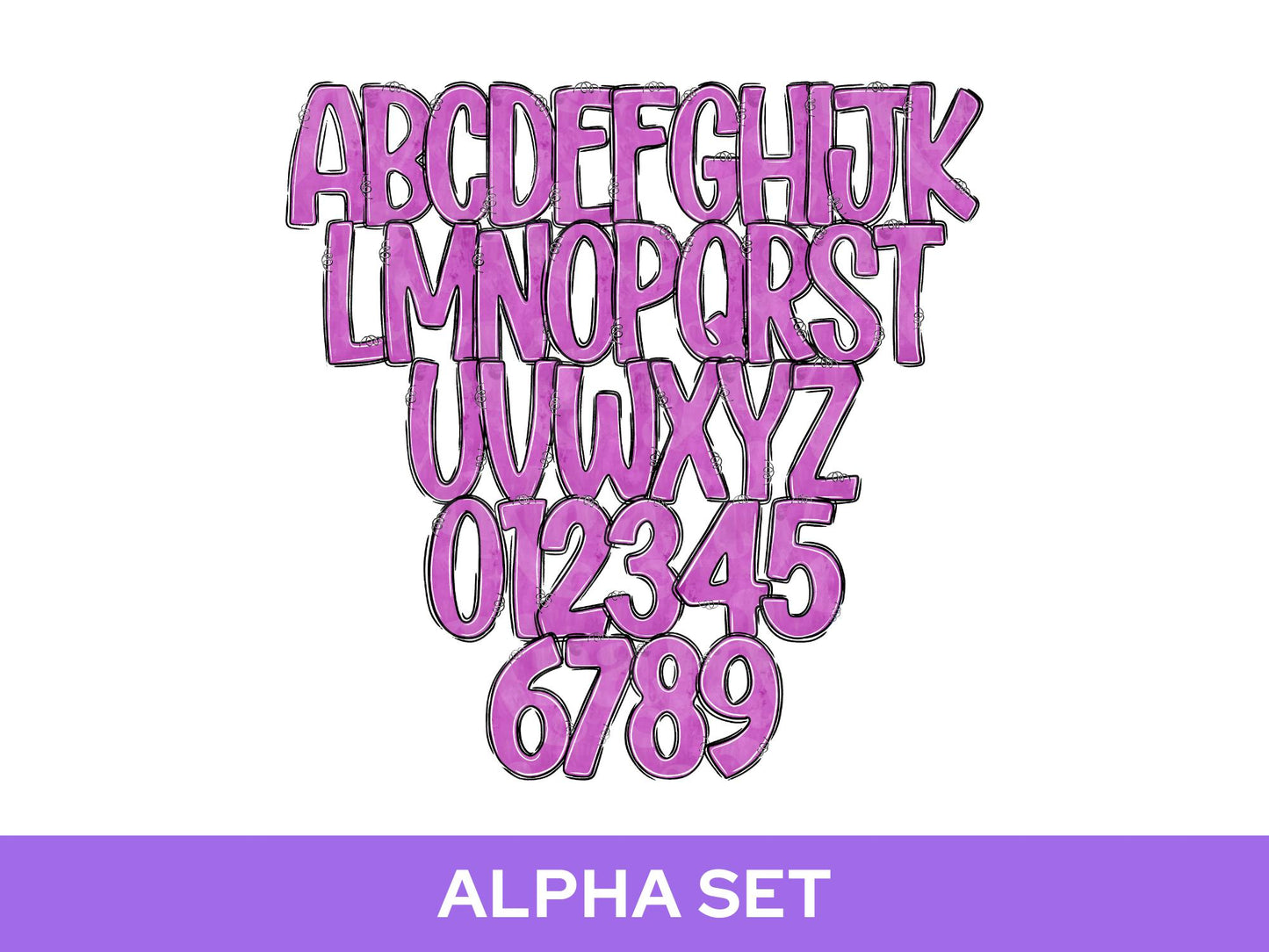Spooky Season Alpha Set PNG, Halloween Alphabet Letter Clipart, Alpha Doodle,