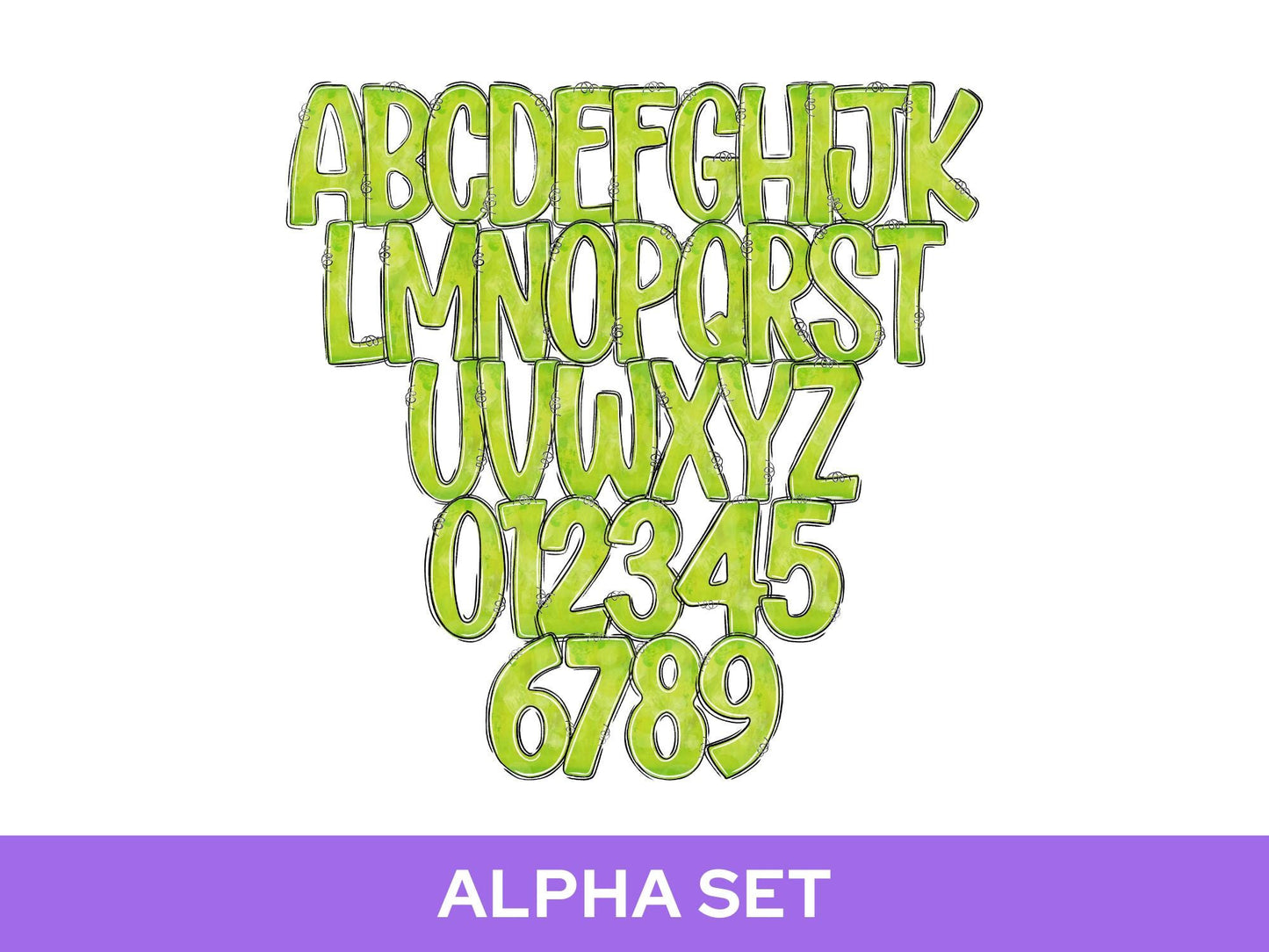 Spooky Season Alpha Set PNG, Halloween Alphabet Letter Clipart, Alpha Doodle,