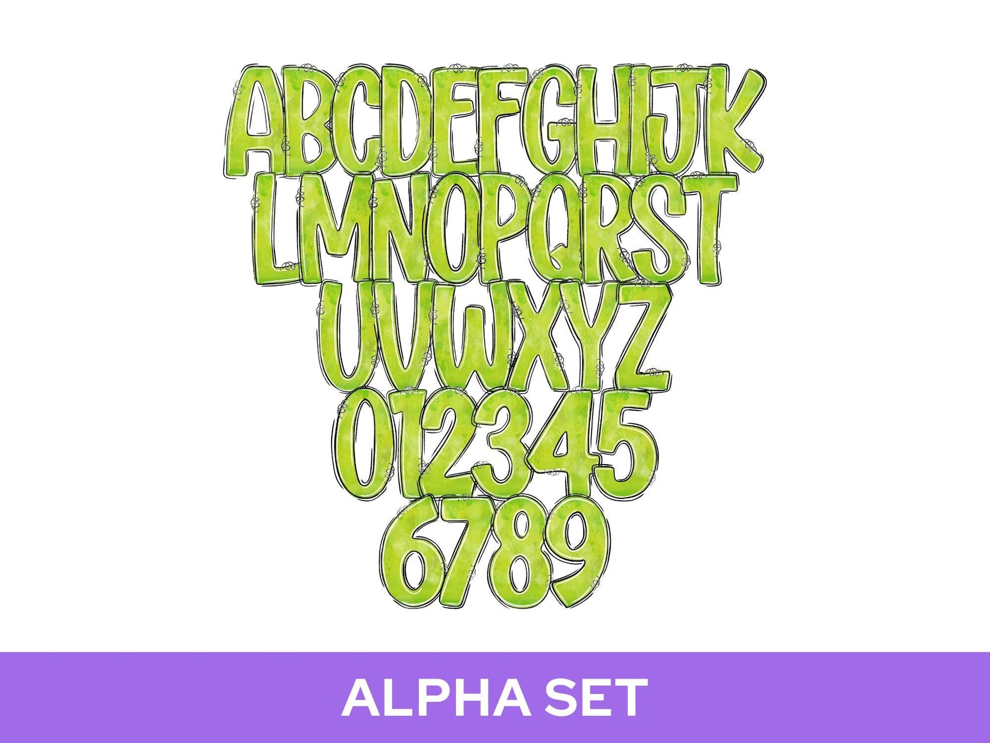 Spooky Season Alpha Set PNG, Halloween Alphabet Letter Clipart, Alpha Doodle,