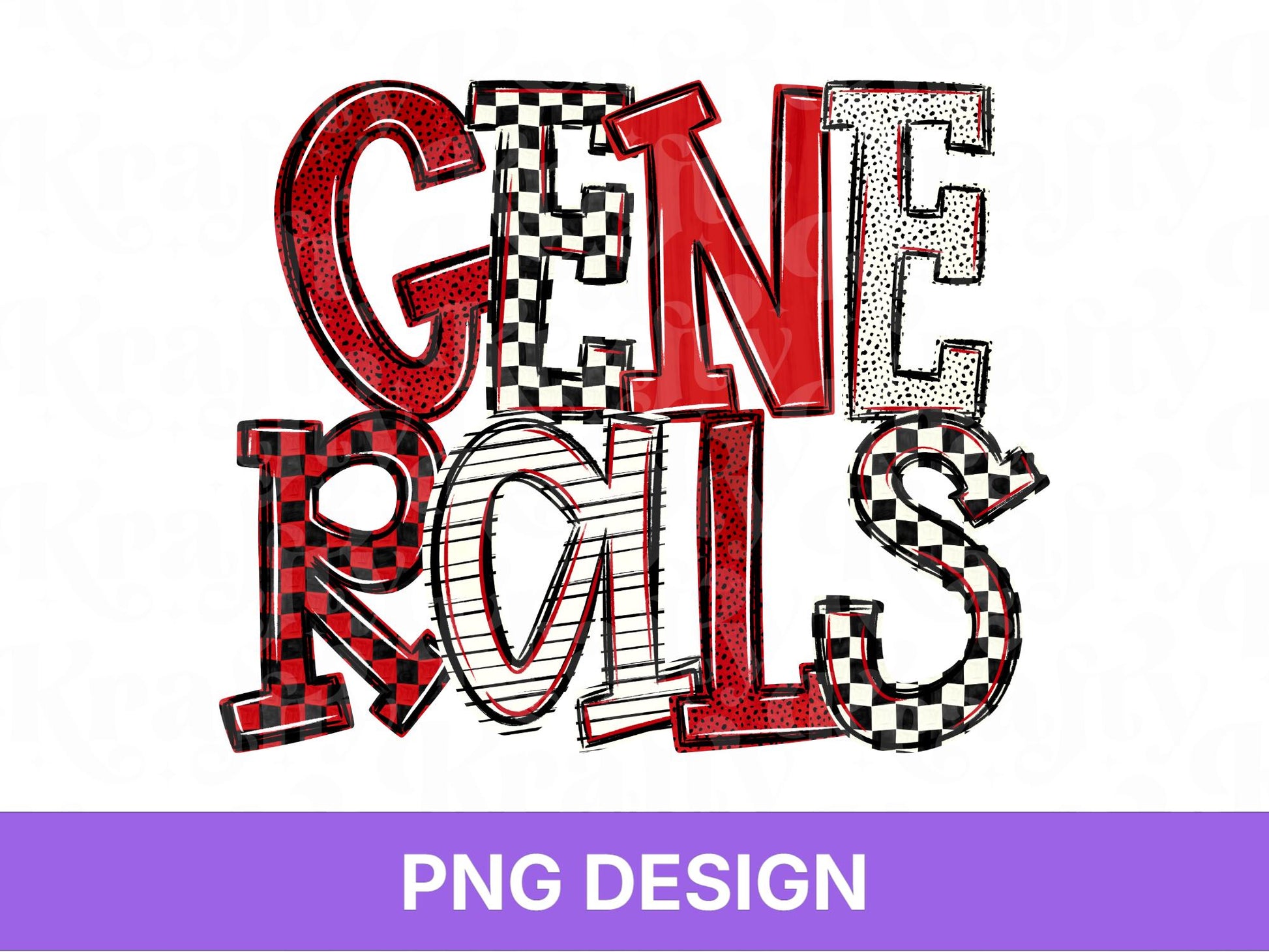 Generals School Mascot PNG, Checkered Stripe Letter Designs, Team Name, Game Day Spirit Wear