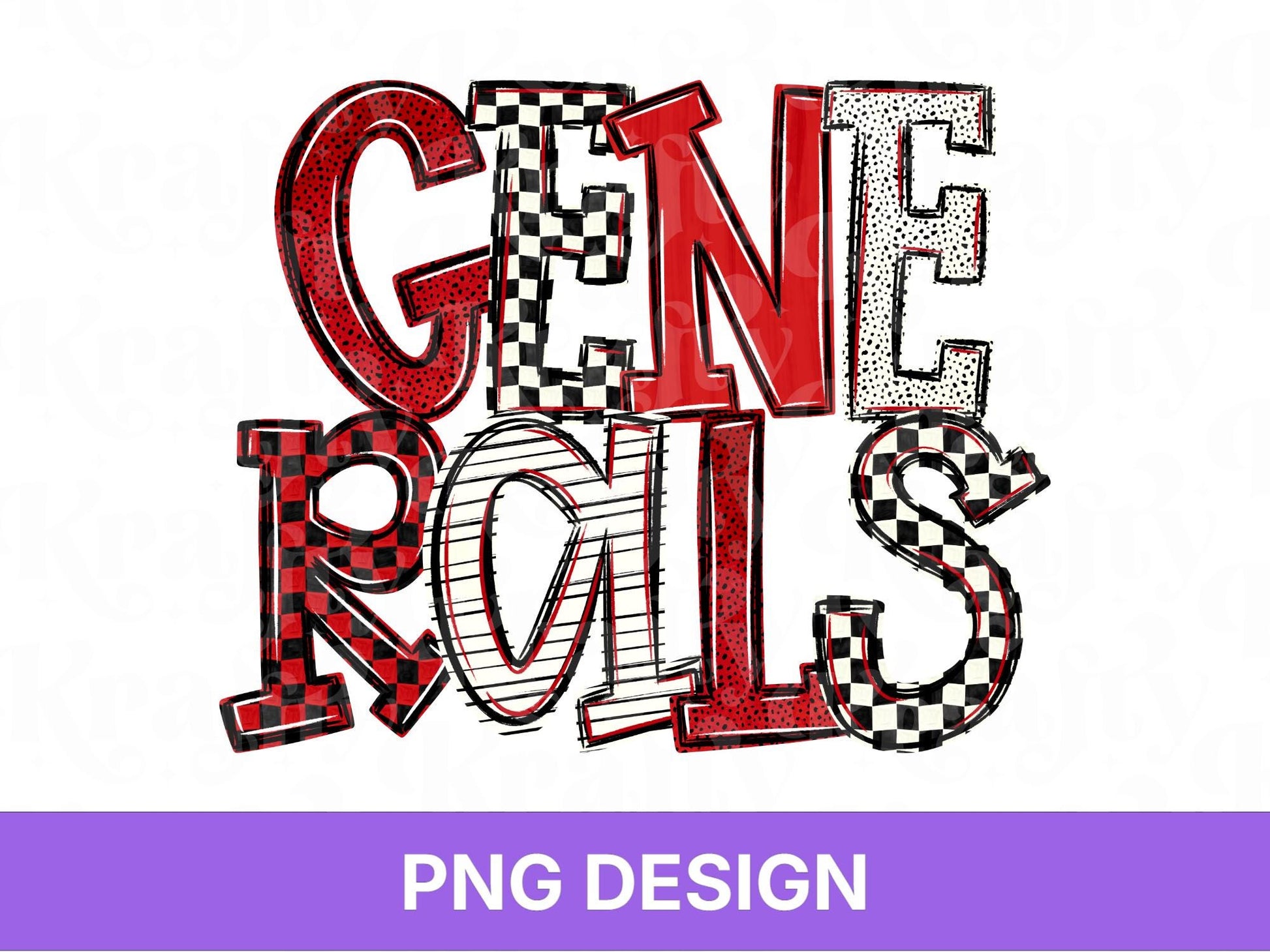 Generals School Mascot PNG, Checkered Stripe Letter Designs, Team Name, Game Day Spirit Wear