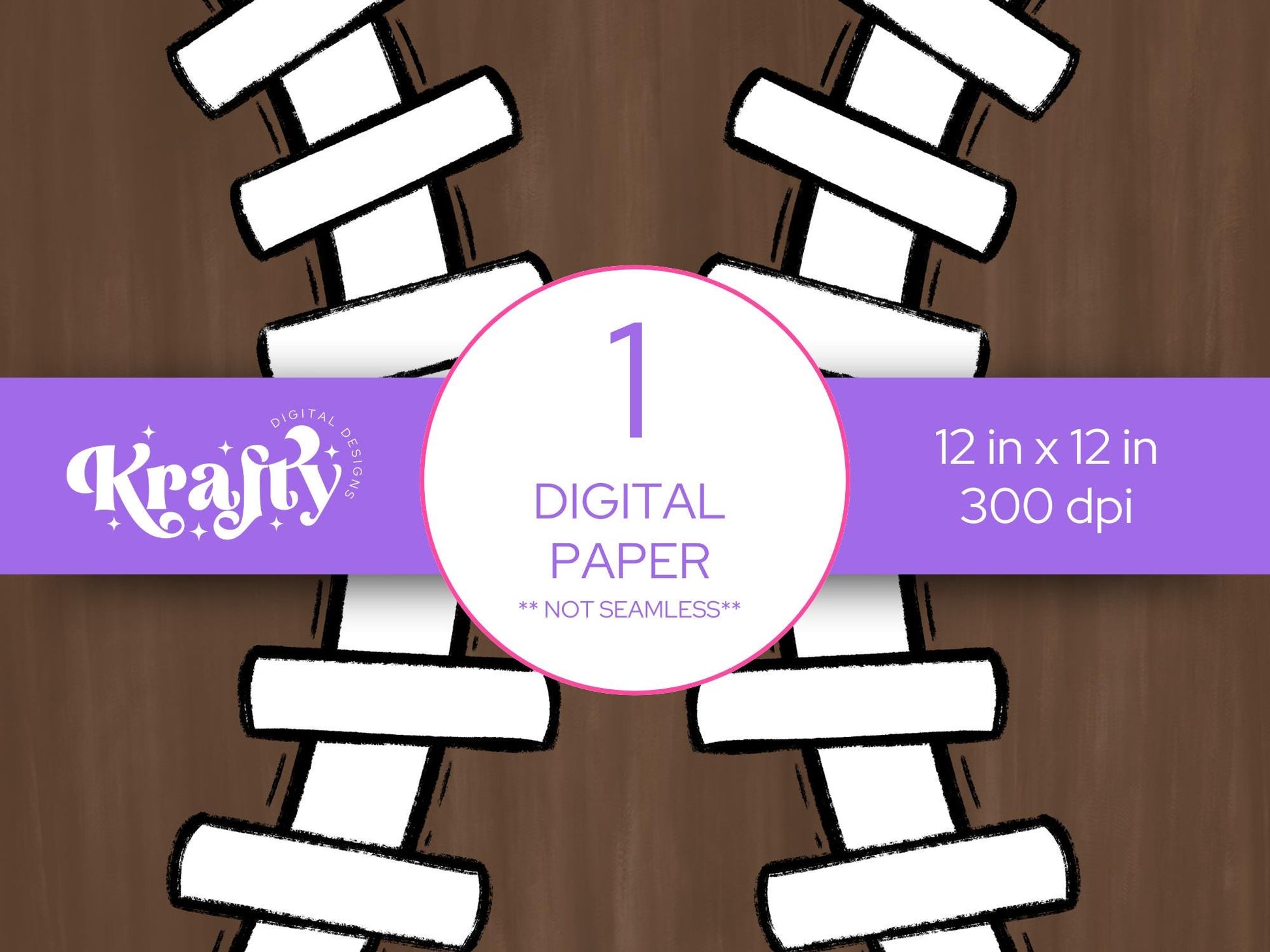 Football Digital Paper Background, Sublimation, Instant Download, School Spirit, Preppy Pattern, Stitches, Brush Strokes