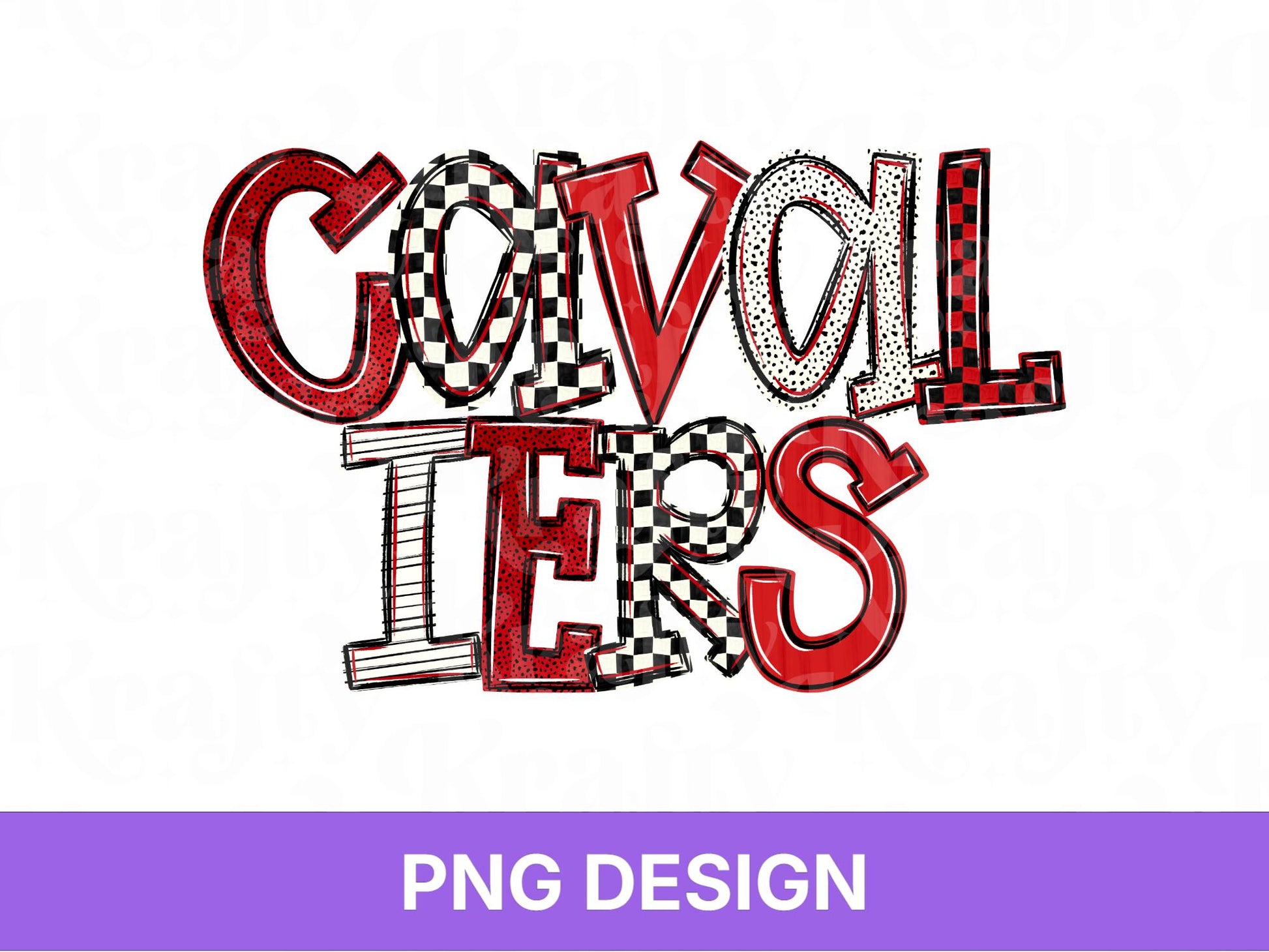 Cavaliers School Mascot PNG, Checkered Stripe Letter Designs, Team Name, Game Day Spirit Wear