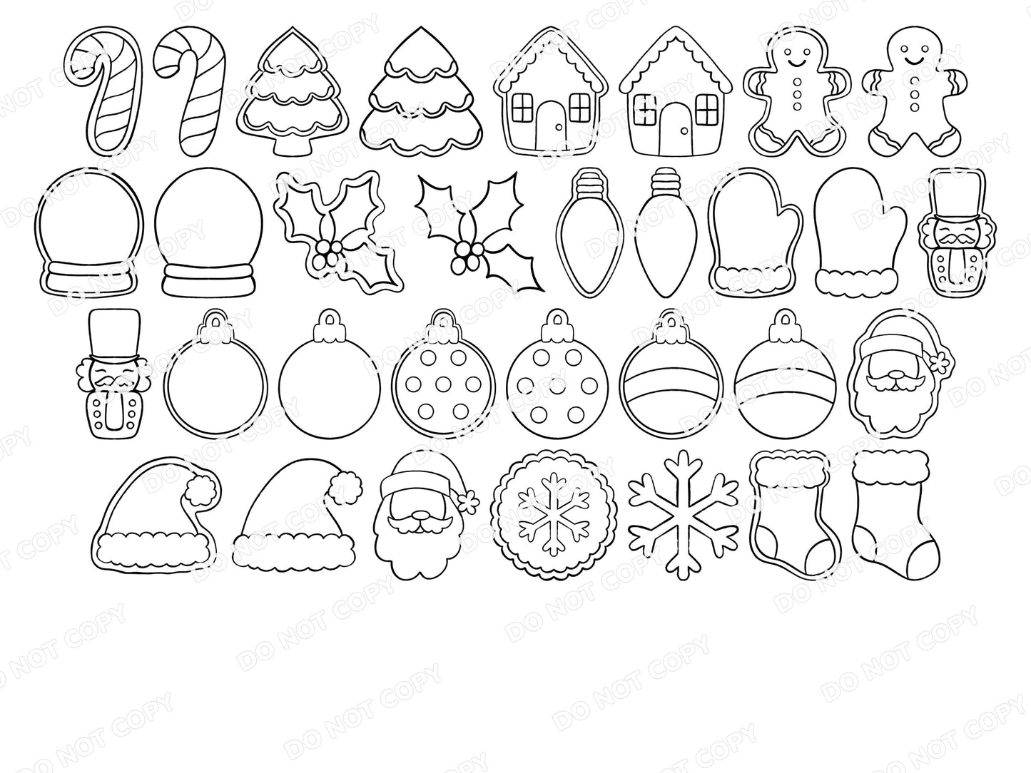 Christmas Procreate Stamp Set, Holiday Doodle Brushes, Gingerbread, Ornaments & Winter Clipart