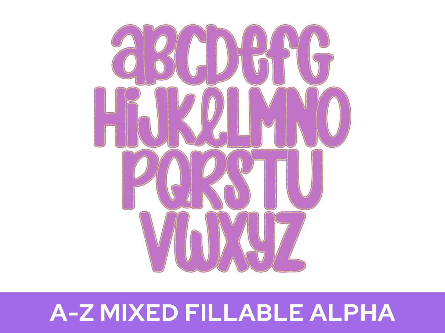 Fillable Alpha Set, Hand Drawn Alphabet Sublimation Letters, Commercial Use