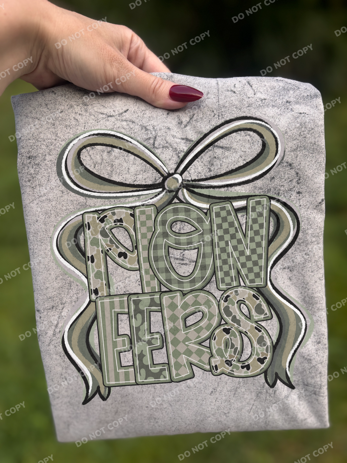 Preppy Camo Pioneers Mascot