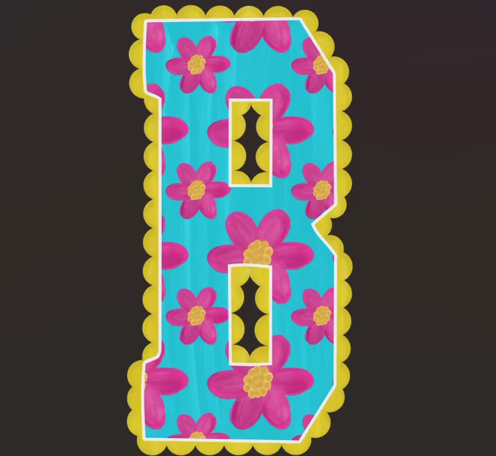 Floral Doodle Alpha Set, Alphabet Letters: Summer PNG Clipart, Commercial Use