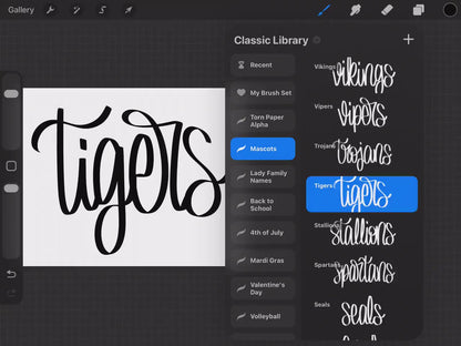 Hand Lettered Mascot  Stamps, School Spirit, Preppy PNG