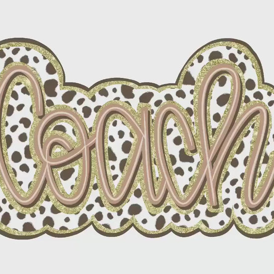 Dalmatian Dots Coach PNG: Gold Glitter Design (Digital File)