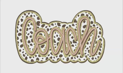 Dalmatian Dots Coach PNG: Gold Glitter Design (Digital File)