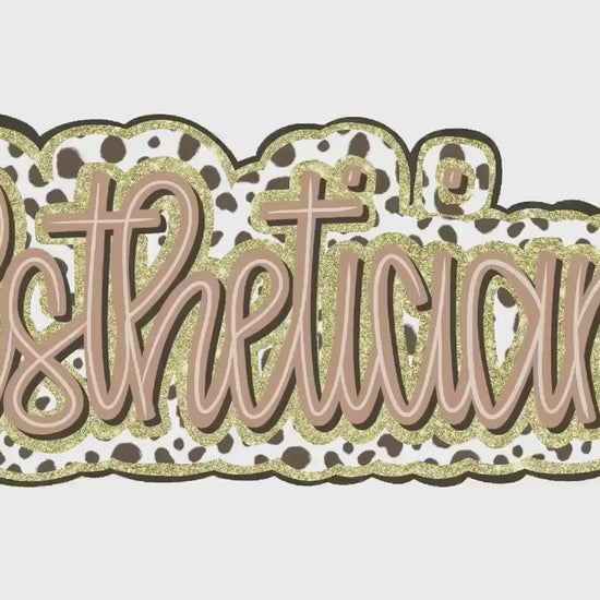 Esthetician Dalmatian Dots Png, Sublimation Designs, DTF, Occupation, Gold Glitter, Shirt Design, Valentine's Day