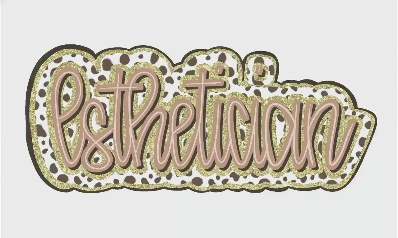 Esthetician Dalmatian Dots Png, Sublimation Designs, DTF, Occupation, Gold Glitter, Shirt Design, Valentine's Day