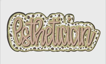 Esthetician Dalmatian Dots Png, Sublimation Designs, DTF, Occupation, Gold Glitter, Shirt Design, Valentine's Day
