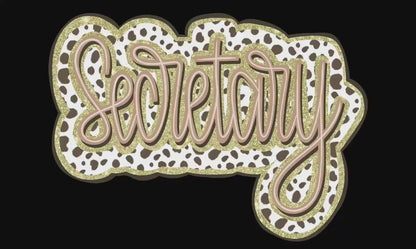Secretary Dalmatian Print: Gold Glitter Shirt Design (PNG)