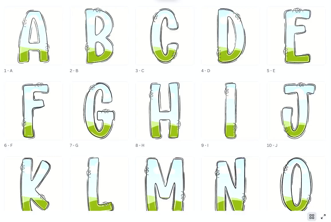 Hand Drawn Alphabet Sublimation Letters:  Frame, Commercial Use